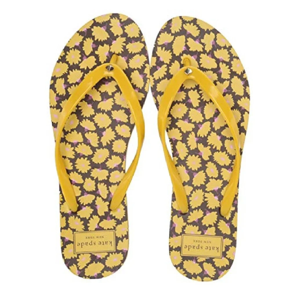 kate spade new york Women's Natal FLIP Flop Flat Sandal, Chartreuse, 9 M US